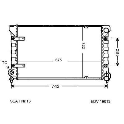 NEU + Kühler Seat Toledo 16V 1.8 / 2.0 Schaltgetriebe - 9.90 - 8.xx - Kühlsystem Wasserkühler / Radiator 675 x | MAV - 44200