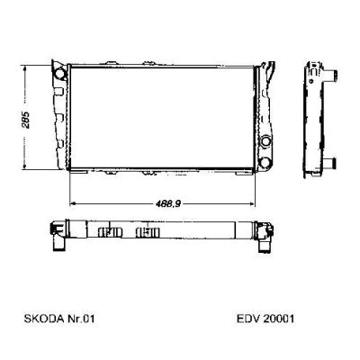 NEU + Kühler Skoda 105 / 120 / 130 / 135 L / LS 1.0 / 1.2 / 1.3 Schaltgetriebe - 9.79 - 8.xx - Kühlsystem Wass | MAV - 45021