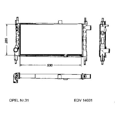 NEU + Kühler Vauxhall Astra .2 1.2 / 1.4 / N / S / OHC Schaltgetriebe - 9.xx - 8.xx - Daewoo Nexia / Cielo / R | MAV - 45056 [ Vauxhall ]