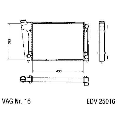 NEU + Kühler VW Golf 1 / Jetta 1 16 / 17 1.5 / 1.6 Schaltgetriebe / Automatic - VAG / VW / Audi 9.81 - 8.84 - | MAV - 45212 [ Golf ]