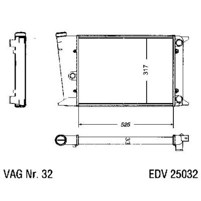 NEU + Kühler VW Golf 1 / Jetta 1 16 / 17 1.6 Schaltgetriebe / Automatic / Klimaanlage - VAG / VW / Audi 9.75 - | MAV - 45228