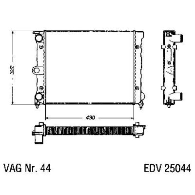 NEU + Kühler VW Golf 2 19 1.1 / 1.3 Schaltgetriebe - VAG / VW / Audi 9.83 - 8.91 - VW Passat / Santana 32B 1.3 | MAV - 45239 [ Golf ]