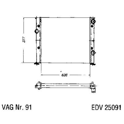 NEU + Kühler VW Golf 3 / Vento 1H0 / 1H2 1.8 / 1.9 / 2.0 / D / TD / TDi Schaltgetriebe / Klimaanlage - VAG / V | MAV - 45284