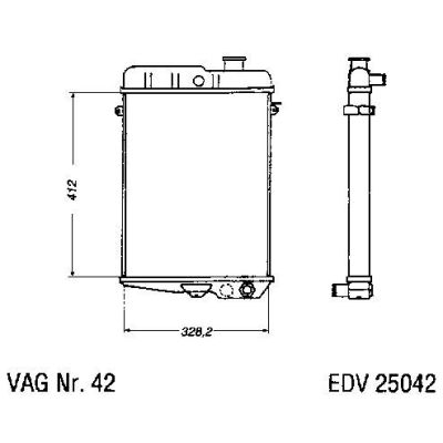 NEU + Kühler VW Passat + USA 32 / 32B 1.6 / 1.8 D Schaltgetriebe - VAG / VW / Audi 9.72 - 8.88 - Kühlsystem W | MAV - 45237