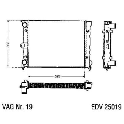 NEU + Kühler VW Polo 86C / GT / GTi / CLi 1.3 Schaltgetriebe - VAG / VW / Audi 9.83 - 8.94 - VW Passat / Santa | MAV - 45215 [ Polo ]