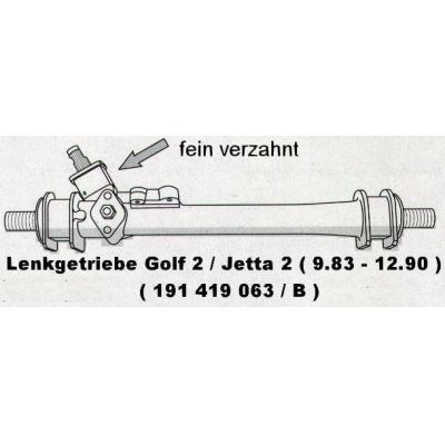 NEU + Lenkgetriebe VW Golf 2 / Jetta 2 19 .1 feinverzahnt - VAG / VW / Audi 9.83 - 8.90 - Seat Toledo 19 .1 fe | MAV - 7808 [ VW ]