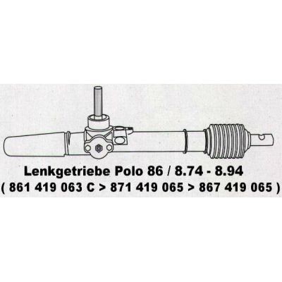 NEU + Lenkgetriebe VW Polo / Derby 86 / 86C - 9.75 - 8.94 - Audi 50 86 - 9.73 - 8.76 - Seat Ibiza - 86C - Mode | MAV - 7812 - VW