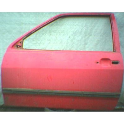 Tür VW Polo / Derby 2 86C .2 2 / 3T / L rot mit Aufprallschutzrohr - 9.90 - 8.94 - gebraucht | MAV - [ 3628 ]