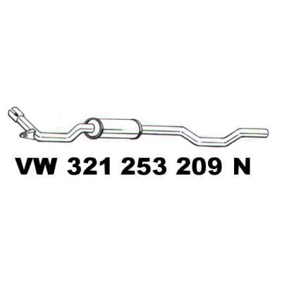 Vorschalldämpfer VW Passat / Santana / Audi 80 82 / 32 / 33 / 32B - VW / Audi 9.71 - 8.88 - Mittel - Resonanz | MAV - [ 1949 ]