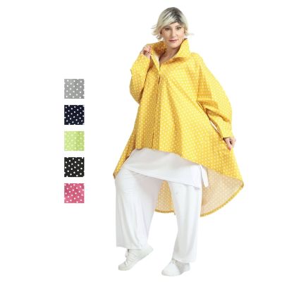 AKH Fashion gepunktete Blusen-Jacken große Größen - Apfelgrün-83395, Einheitsgröße-Maßangaben beachten, Baumwolle | AKH1086.S06843