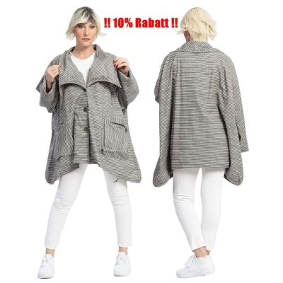 AKH Fashion graue Lagenlook Sommer-Jacken Baumwolle | 68570-AKH0066.S06749