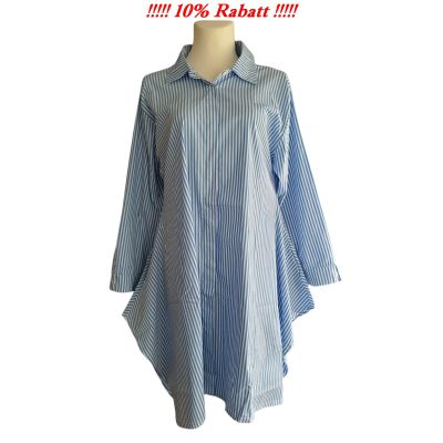 AKH Fashion Lagenlook Blusen-Jacken blau-weiß | 98222-AKH1261.S07505
