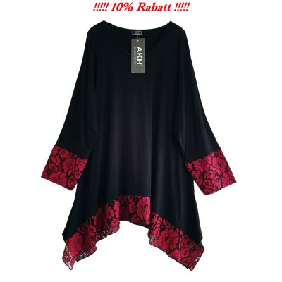 AKH Fashion Lagenlook Tuniken Shirts mit Spitzensaum Damen Mode | 97523-AKH1255.S01303