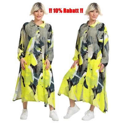 AKH Fashion Sommermäntel große Größen Lagenlook Mode Damen - Neongrün-taupe, Einheitsgröße-Maßangaben beachten, Viskose, Polyester | akh-fashion-6788