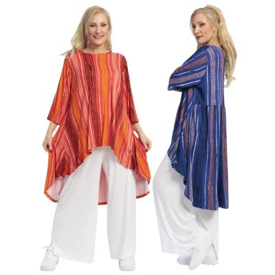 Blau-65946, Einheitsgröße-Maßangaben beachten - asymmetrische Lagenlook Damen-Shirts AKH Fashion | 2345-Florida