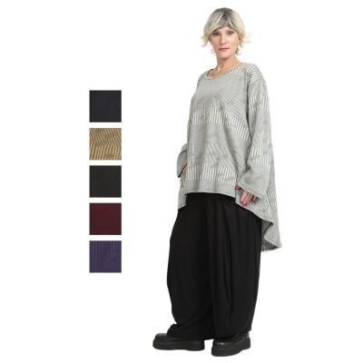 Dunkelblau|||0 Einheitsgröße-Maßangaben beachten - AKH Fashion Lagenlook asymmetrische Pullover-Shirts | 6822-stitch