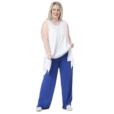Lagenlook Basic-Sommerhosen royalblau AKH Fashion | 00225-Basics-blau
