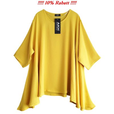 Lagenlook gelbe Big-Shirts AKH Fashion Übergrößen große Größen - Gelb, Einheitsgröße-Maßangaben beachten, Viskose, Polyester | 95348-AKH1252.S00593