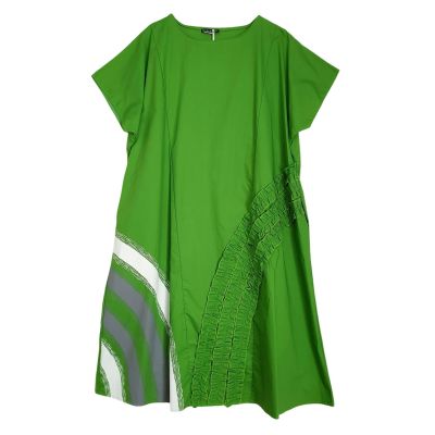 Lagenlook grüne Sommerkleider Baumwolle New Collection | 10373-NC53168-gruen