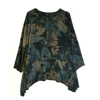 Lagenlook New Collection Italy Tuniken Shirts Baumwolle Nadelcord | 10359-NC91743-schwarz