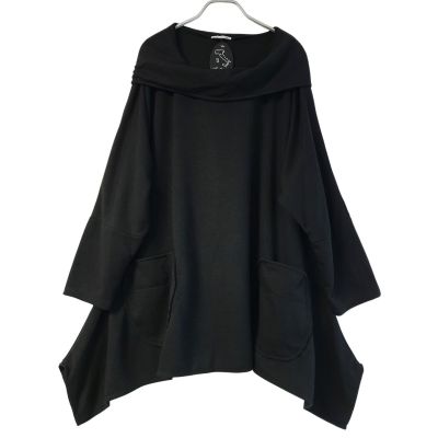 LAGENLOOK PULLOVER Shirt mit Wolle große Größen | 10362-NC90468-schwarz