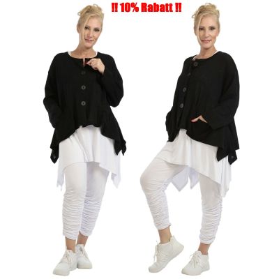 Lagenlook schwarze Strickjacken Baumwolle AKH Fashion Mode | 84302-AKH1110.S00118