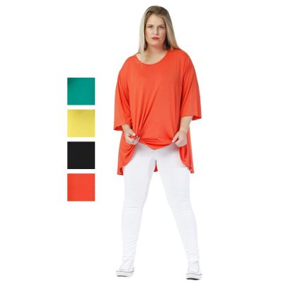 Orange-43695 - Lagenlook Leggings viele Farben große Größen | p100-Colour