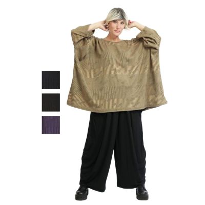Schwarz|||0 Einheitsgröße-Maßangaben beachten - Lagenlook Pullover-Überwürfe AKH Fashion | 6648-stitch