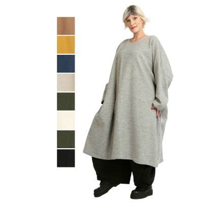Terracotta-77488, Einheitsgröße-Maßangaben beachten - Lagenlook Oversized Wollkleider Tuniken Herbst Winter | 6870-weely