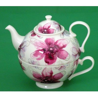 Jameson und Tailor, Tea for One Dekor Blüten Pink | 4039 / EAN:4260424582346
