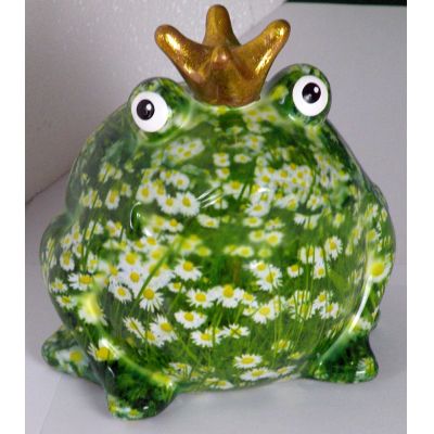Pomme Pidou Frosch Wiesenserie, Frosch Wiese mit Gänseblümchen, Spardose | 148-00099B / EAN:5420025321570