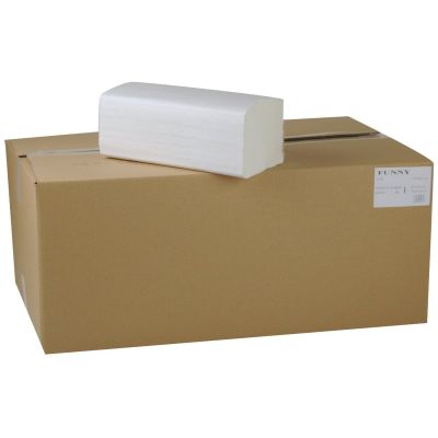 4000 Blatt hochweisse Zellstoff Papierhandtücher ca. 25 cm x 20 cm, 2 lagig, weich, 20 x 200 Stück im Karton | 04-500038 / EAN:0738613495530