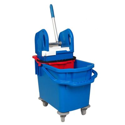 Aura Vera blue Kunststoff Eineimer Wischwagen mit Profi Presse, mit Inneneimer für Schutzwasser | 114-STE25 / EAN:0738613496193