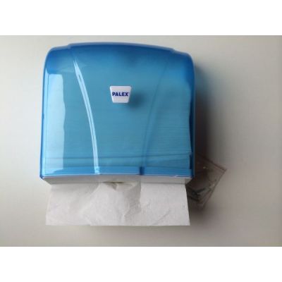 Papierhandtuchspender blau transparent, mit Kunststoffschlüssel | 114-3464-1-BLAU / EAN:0736846046987