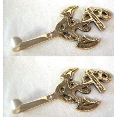 **2 Stück- maritimer Wandhaken- Schlüsselhaken- aus massiv Messing 13,5 cm | 1597237430