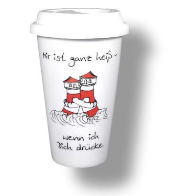 2 Stück-Porzellan-Coffee to Go-Leuchtturm- Mir ist ganz heiß - deutsches Produktdesign | 1328728106