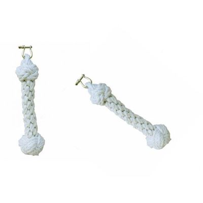 2er Set- Bändsel/Schlüsselanhänger aus Baumwolle geflochten L 17 cm- weiß | 2547753680