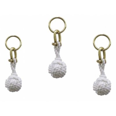 **3X Schlüsselanhänger- Zierknoten, Wurfknoten mit Schäkel/Schlüsselring- Baumwolle, Messing | 1591819660
