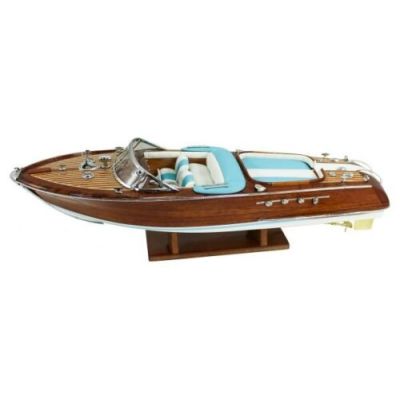 Edel Luxus Sportboot aus Holz, Leder, Metall 67 cm- Motorboot | 266034484680 / EAN:0731683890137
