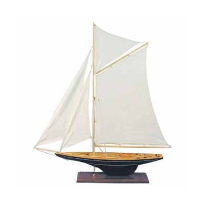 **Edle Yacht, Segelschiff, Schiffsmodel Segelboot Holz 85 cm- Stoffsegel, Holz | 819313136