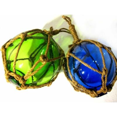 Fischerkugeln im Netz- blau und grün - 10 cm | 266107447096 / EAN:6057179189054