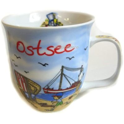 Jumbo Porzellan- Große Tasse, Kaffeepott, Becher- Ostsee maritim- deutsches Produktdesign | 3118908909