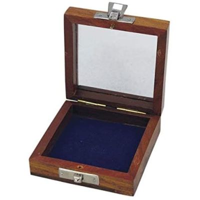 Kleine Holzschatulle mit Glasdeckel für Kompass etc. Holzbox | 3084027194