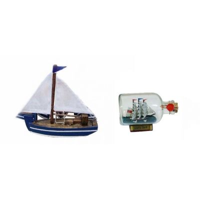 Kleiner Segler-Boot-Holzrumpf/Stoffsegel 10 cm+ Buddelschiff Cutty Sark 9 cm | 2492237270