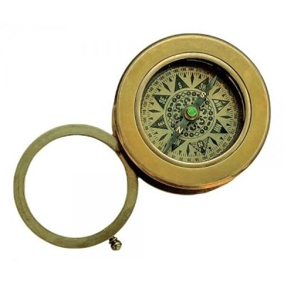 Kompass mit Lupe- Messing brüniert- Antikstil | 256211891075 / EAN:0700667597072