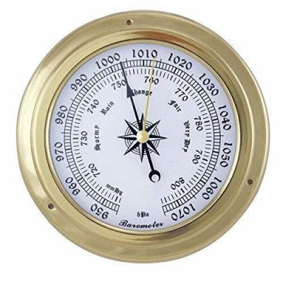 Leichtes Barometer in Bullaugenform aus Messing- 14,5 cm | 2494461440