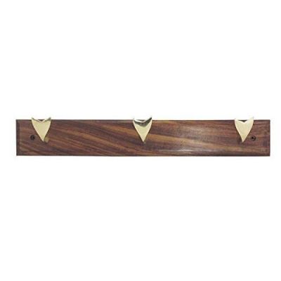 Maritimer Wandhaken- Schlüsselhaken- aus Holz und Messing- Flosse | 2515287095