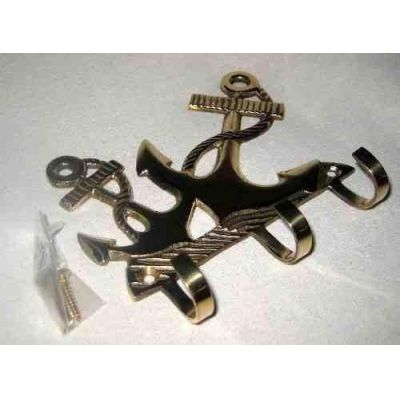 **maritimer Wandhaken- Schlüsselhaken- aus massiv Messing incl. Schrauben 12,5 cm | 1597239500