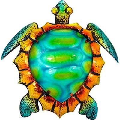 Maritimes Wandbild/Hänger aus Metall und Glas- bemalt- Turtle, Schildkröte 40 cm | 3119242459