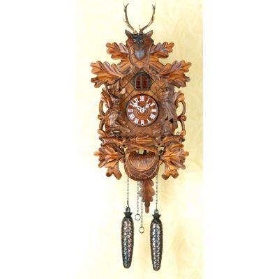 Orig. Schwarzwald- Kuckucksuhr- Hirsch, Jagd, Waldtiere-Cuckoo Clock- handmade Germany Black Forest | 1390509280